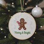 Personalized Letter Name Hand Embroidered Christmas Ornament, Custom Initial Christmas Ornaments, Tree Decor, Unique Christmas Gift