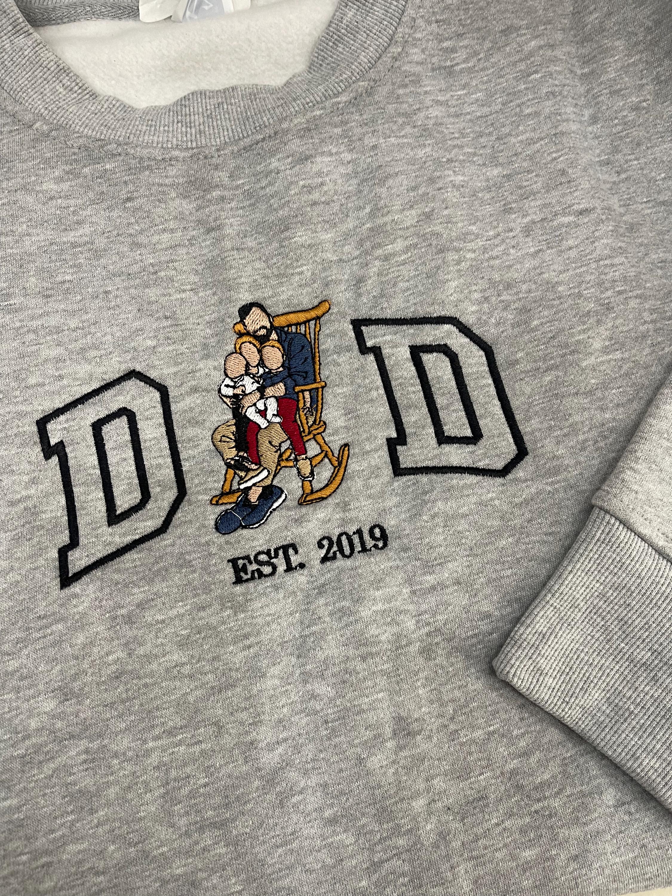 Embroidered sweatshirt, Custom embroidered photo shirt, custom embroidered tshirt, Custom embroidered photo