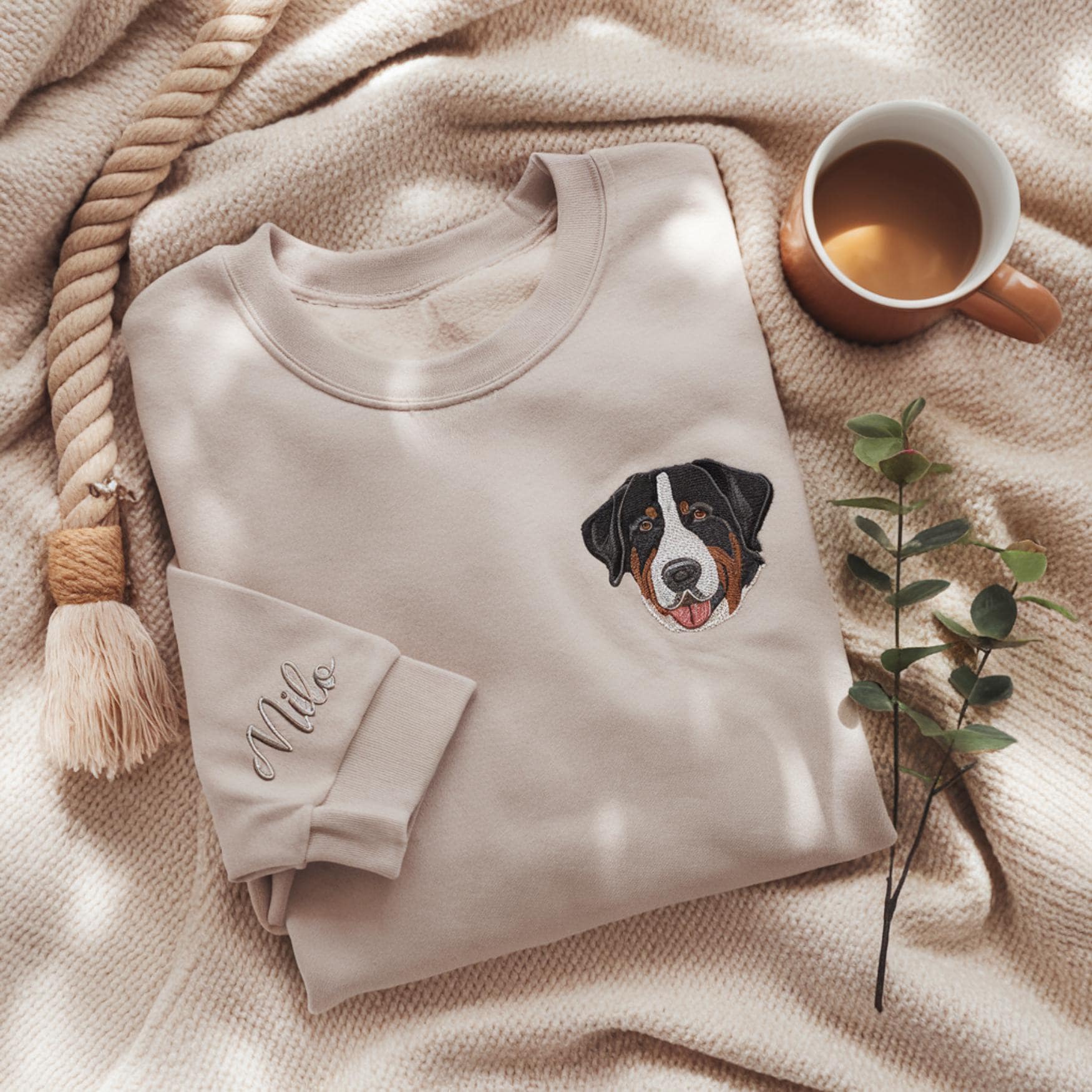 Embroidered Welsh Corgi Sweatshirt, Custom Pet Portrait, Dog Memorial Gift
