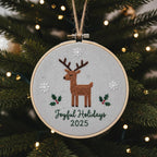 Personalized Letter Name Hand Embroidered Christmas Ornament, Custom Initial Christmas Ornaments, Tree Decor, Unique Christmas Gift