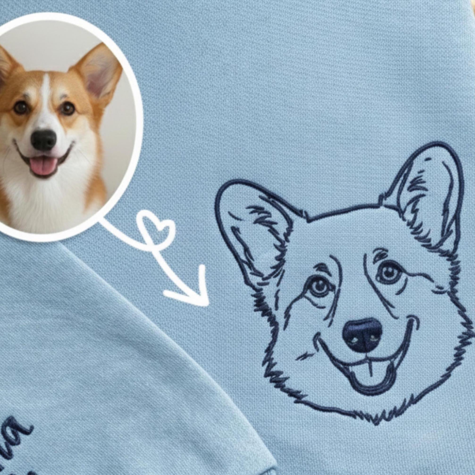 Embroidered Custom Dog Outline Sweatshirt, Dog Mom Gift