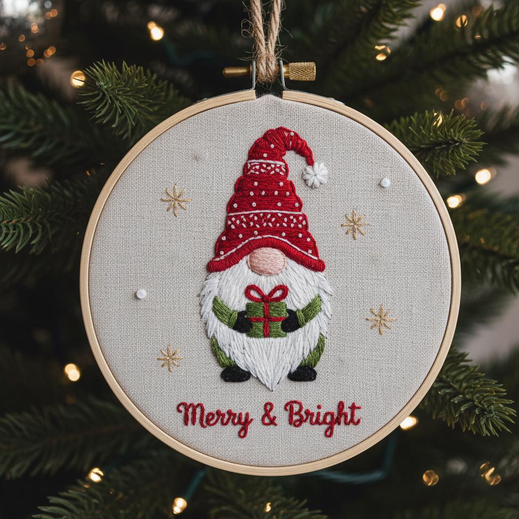 Personalized Letter Name Hand Embroidered Christmas Ornament, Custom Initial Christmas Ornaments, Tree Decor, Unique Christmas Gift