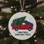 Personalized Letter Name Hand Embroidered Christmas Ornament, Custom Initial Christmas Ornaments, Tree Decor, Unique Christmas Gift