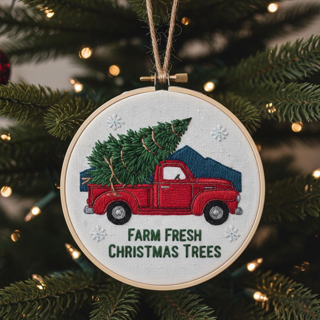 Personalized Letter Name Hand Embroidered Christmas Ornament, Custom Initial Christmas Ornaments, Tree Decor, Unique Christmas Gift