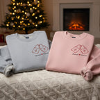 Embroidered Matching Couples Sweatshirt Personalized Initials Love Locks Design His And Hers Anniversary Gift For Couples