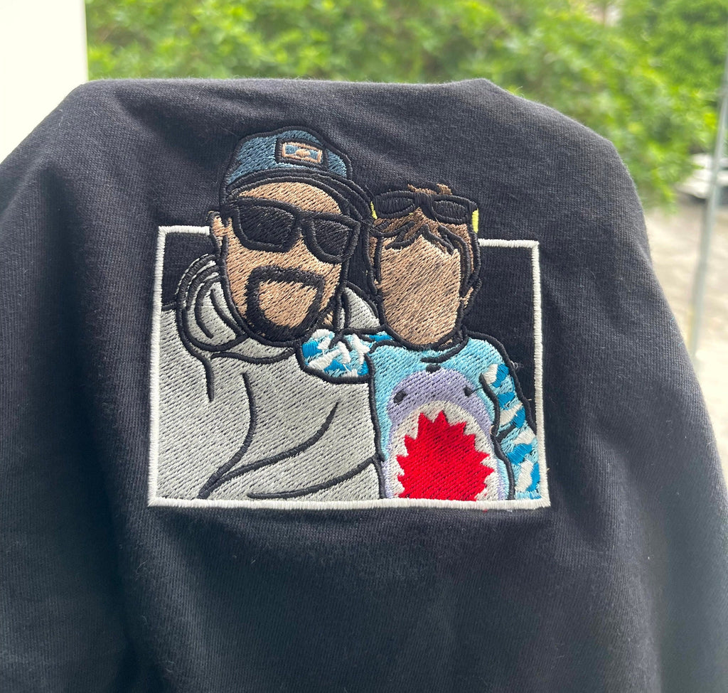 Embroidered tshirt, Custom embroidered photo shirt, custom father embroidered tshirt, Custom embroidered photo