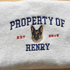 Custom Dog Embroidered Sweatshirt, Vintage Pet Portrait Crewneck