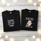 Personalized Embroidered Couples Christmas Sweatshirt Matching Festive Outfit Funny Holiday Gift Cozy His And Hers Sweatshirt