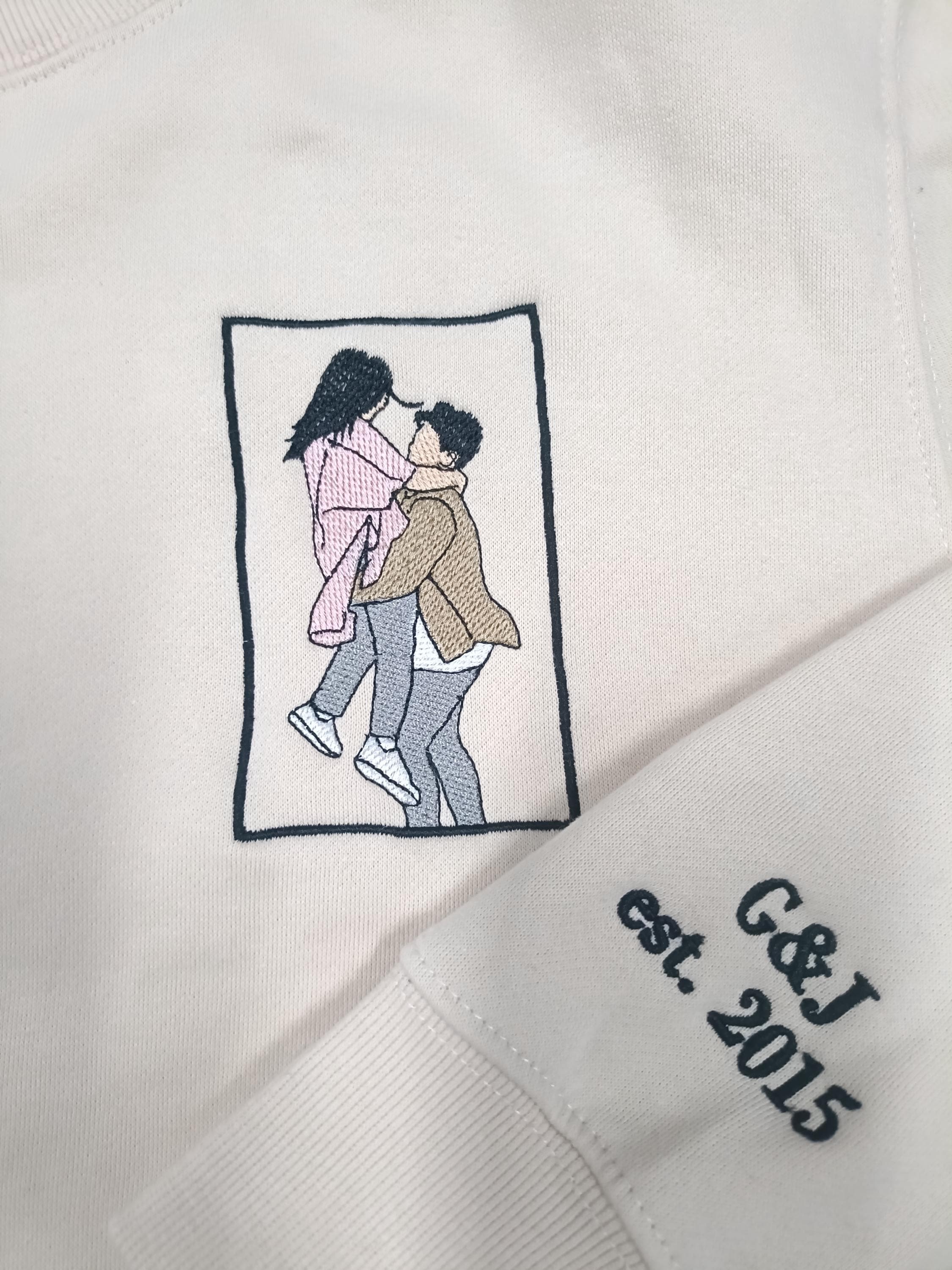 valentines day t-shirt, Valentine shirt, couple gift, Custom embroidered photo shirt