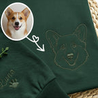 Embroidered Pet Portrait Sweatshirt, Personalized Dog Mom Gift