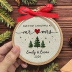 Babys First Christmas Ornament, New Baby Gift, Custom Ornament Keepsake, Personalized Embroidered Ornament for Baby Girls First Christmas 7