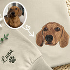 Embroidered Dachshund Sweatshirt, Custom Pet Portrait, Dog Memorial Gift