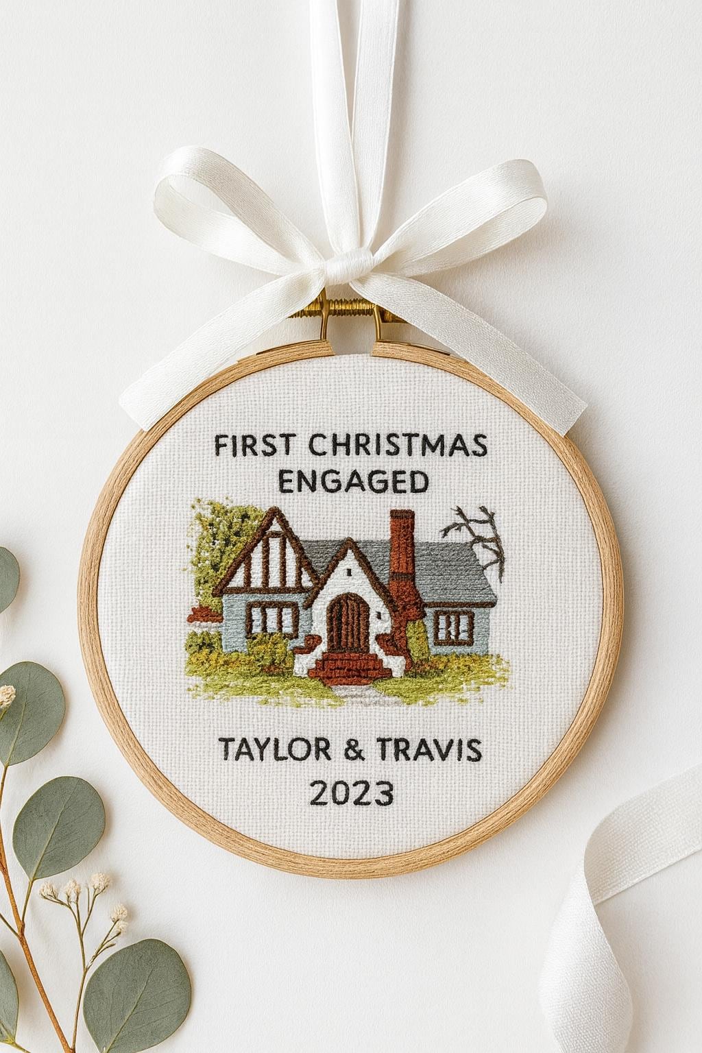 Personalized New Home Embroidered Christmas Ornament: Custom Photo 3
