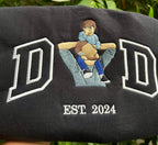 Embroidered dad sweatshirt, Custom embroidered father tshirt, custom father embroidered tshirt, Custom embroidered photo, sweatshirt
