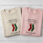 Our First Christmas Married Embroidered Sweatshirt Custom Couple Names Mr and Mrs Matching Outfit Personalized Newlywed Gift 2025