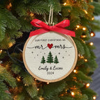 Babys First Christmas Ornament, New Baby Gift, Custom Ornament Keepsake, Personalized Embroidered Ornament for Baby Girls First Christmas 7