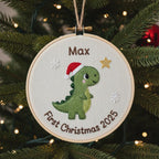 Personalized Baby's First Christmas Train Hand Embroidered Ornament, Handmade Holiday Decor, 2025 Gift for New Baby,Custom Christmas Gift