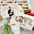Dad Portrait Custom Embroidered Hoodie, Custom PAPA Photo Embroidery Sweatshirt, Memorial Shirt Gifts For Dad, Couple Gift,Custom Dad Hoodie
