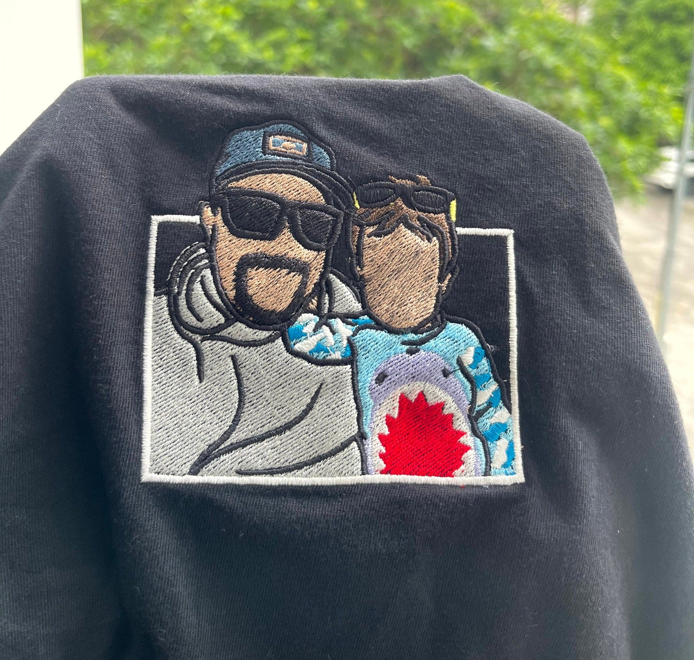 Custom embroidered sweatshirt, Custom embroidered photo shirt, custom father embroidered shirt, Custom embroidered photo