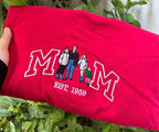 Mom sweatshirt, Custom embroidered mama shirt, mom shirt, Grandpa Shirt With Date, Mama Est Year Shirt, Gift For New Dad Mom