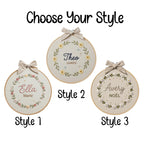 Custom Embroidered Baby Name Hoop | Floral Nursery Art & Baby Shower Gift | Embroidery Gift for Newborn Baby Shower | Newborn Nursery Decor