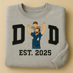 Custom Embroidered Dad Sweatshirt – Personalized Father’s Day Gift, Portrait from Photo, Family Sweatshirt, Custom text Shirt, New Dad Gift