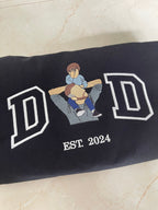 Embroidered dad sweatshirt, Custom embroidered father tshirt, custom father embroidered tshirt, Custom embroidered photo, sweatshirt