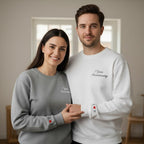 Personalized Matching Embroidered Couples Sweatshirt with Initials and Date – Anniversary or Valentines Day Gift for Him and Her