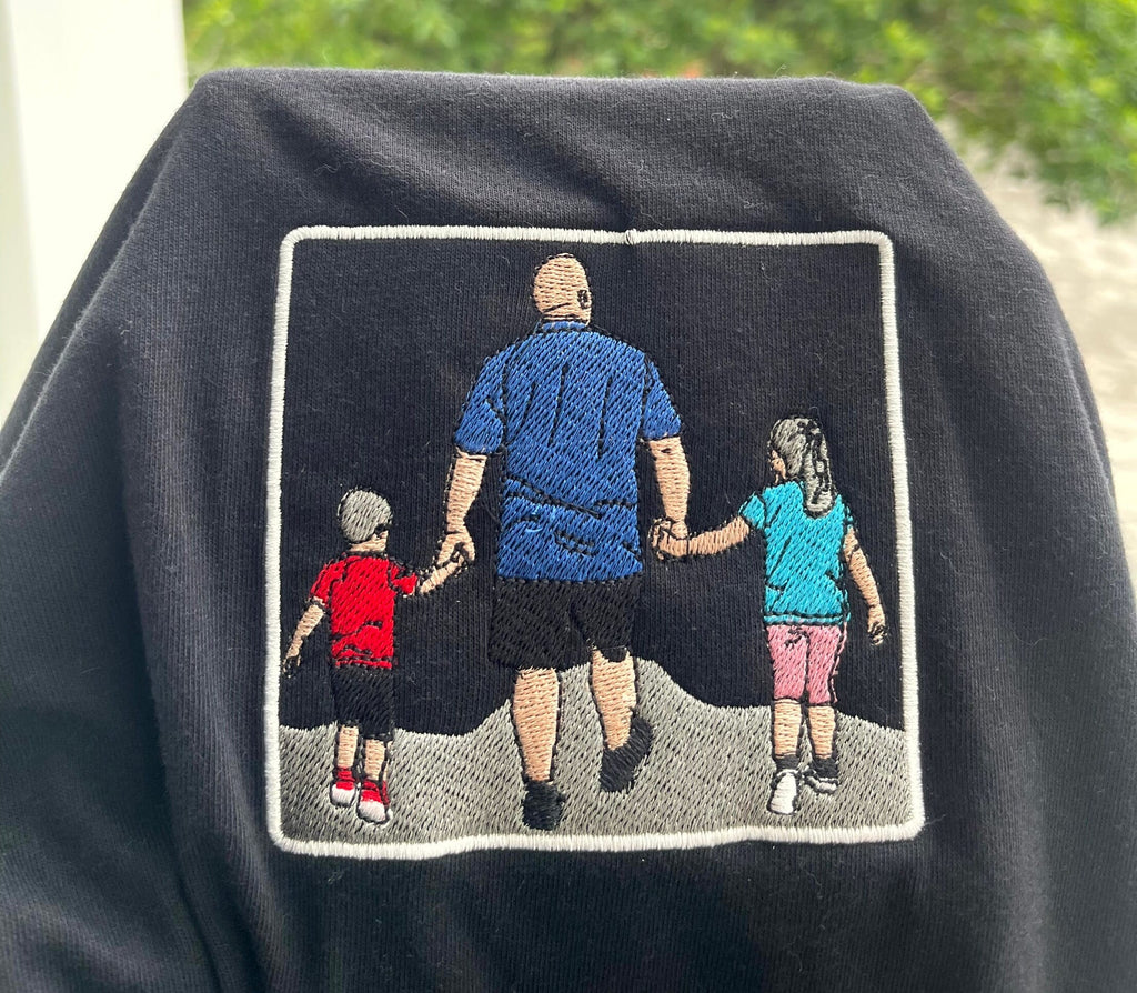 Embroidered tshirt, Custom embroidered photo shirt, custom father embroidered tshirt, Custom embroidered photo