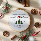 Babys First Christmas Ornament, New Baby Gift, Custom Ornament Keepsake, Personalized Embroidered Ornament for Baby Girls First Christmas 7