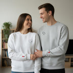 Personalized Embroidered Heart And Puzzle Piece Sweatshirt Matching Couples Gift Anniversary Valentines Day Gift For Boyfriend Girlfriend