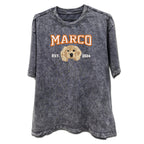 Dog shirt, Custom Dog Face Embroidered Tee From Photo, Pet Lovers Gift, Gift For Mom, High Quality, Mineral Washed Distressed Tee