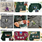 Custom PAPA Photo Embroidery Sweatshirt, Dad Portrait Custom Embroidered Hoodie, Custom Dad Hoodie, Memorial Shirt Gifts For Dad