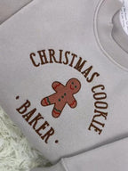 Embroidered Christmas Cookie Baker & Tester Sweatshirt Set, Gingerbread Holiday Hoodie, Matching Family Xmas Gift, Cute Baking Outfit