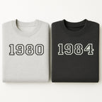 Personalised Embroidered Birth Year Hoodie, Custom Year Sweatshirt, Custom Centre Chest Text T Shirt, Custom Embroidered Birthday Gift
