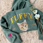 Embroidered Cat Mom Sweatshirt, Custom Cat Est Hoodie, Personalized Cat Lover Gifts, Shirt Pet Portrait Gift, Birthday Gift For Pet Mom