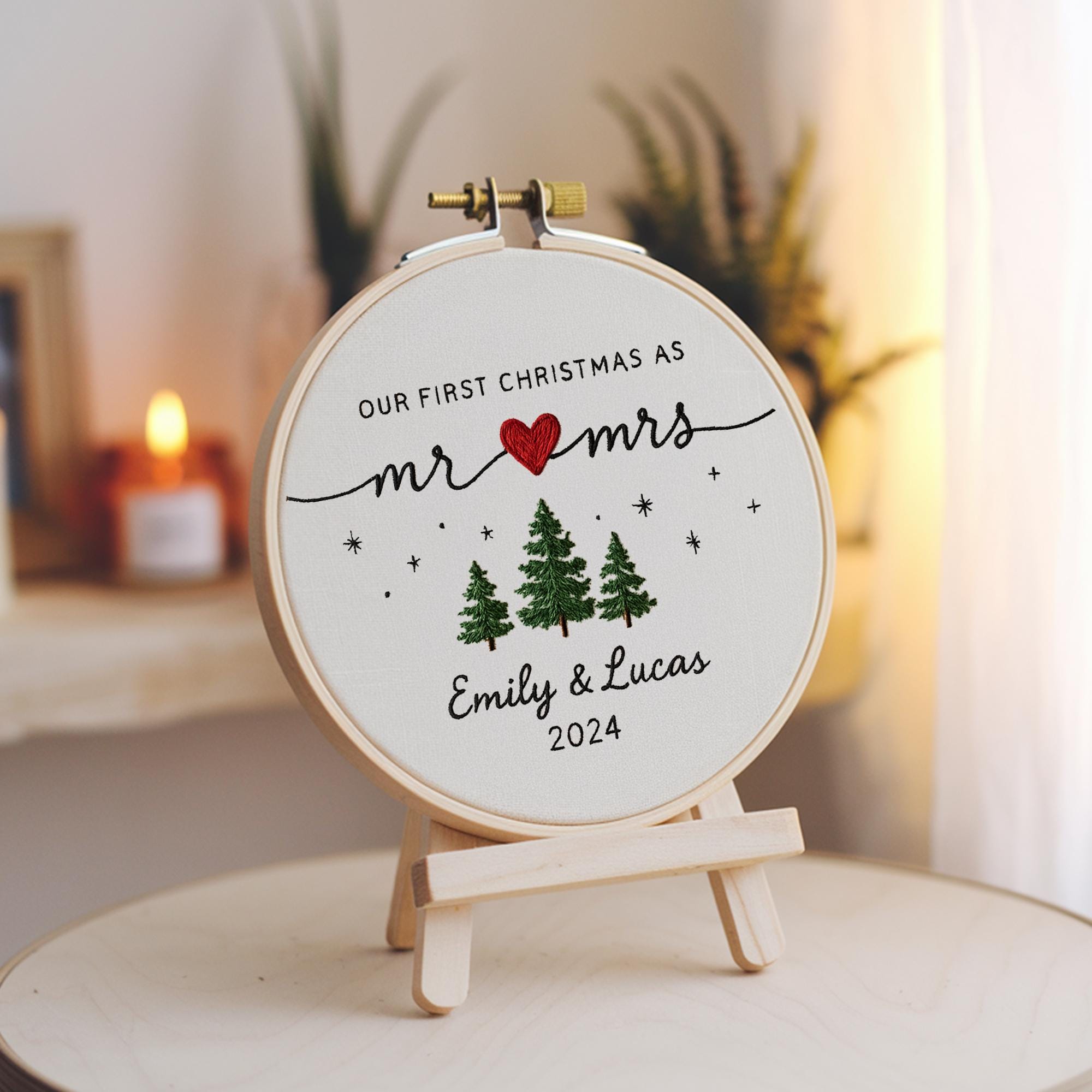 Babys First Christmas Ornament, New Baby Gift, Custom Ornament Keepsake, Personalized Embroidered Ornament for Baby Girls First Christmas 7