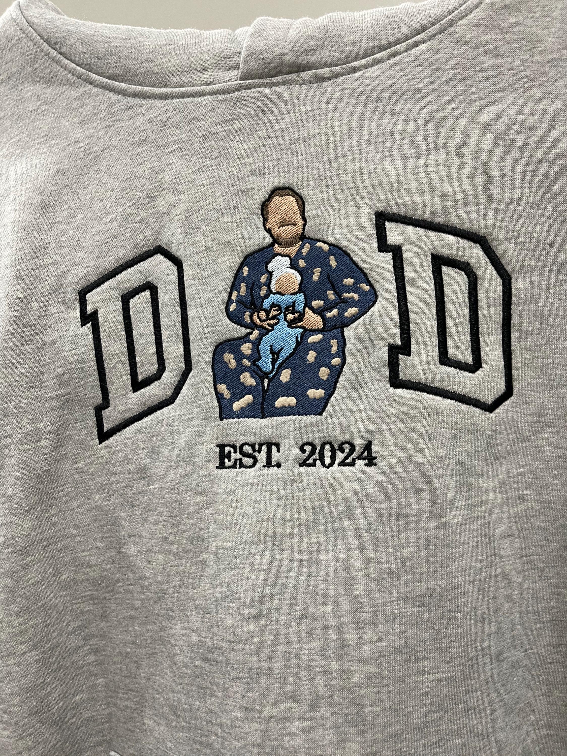 Mom sweatshirt, Custom embroidered mama shirt, mom shirt, Grandpa Shirt With Date, Mama Est Year Shirt, Gift For New Dad Mom
