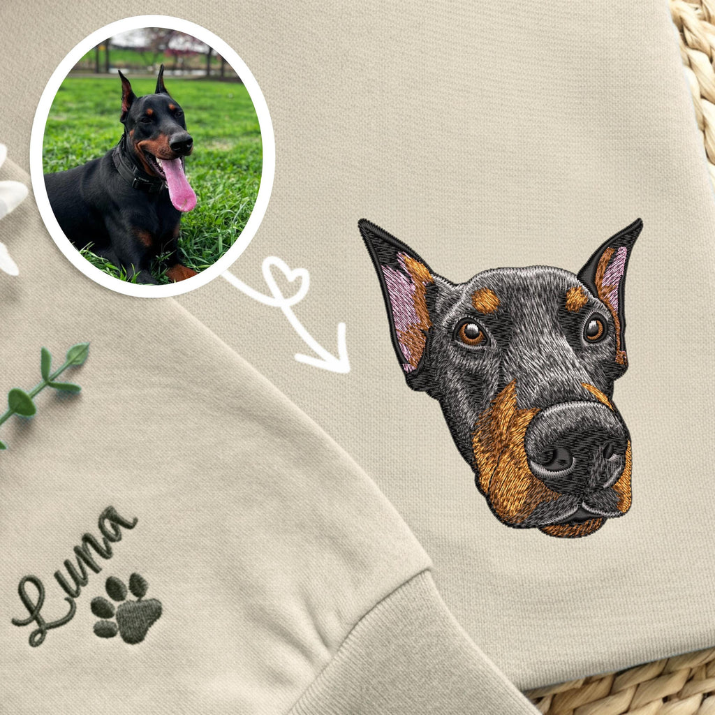 Embroidered Jackapoo Sweatshirt, Custom Pet Portrait Dog Memorial Gift