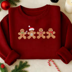Embroidered Cute Gingerbread Cookies Sweatshirt, Womens Christmas Sweatshirt, Merry Christmas,Festive Unisex Winter Sweater,Christmas gifts