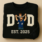 Custom Embroidered Dad Sweatshirt – Personalized Father’s Day Gift, Portrait from Photo, Family Sweatshirt, Custom text Shirt, New Dad Gift