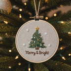 Personalized Letter Name Hand Embroidered Christmas Ornament, Custom Initial Christmas Ornaments, Tree Decor, Unique Christmas Gift