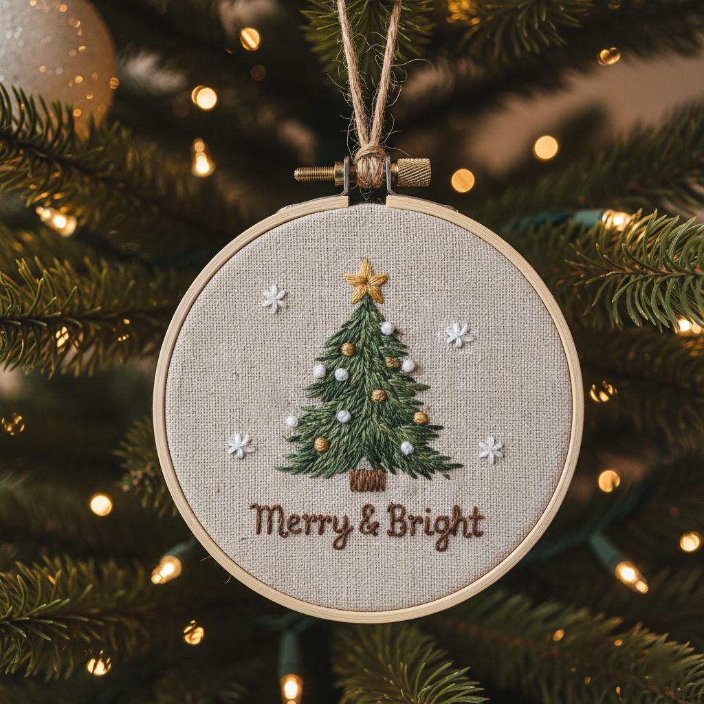 Personalized Letter Name Hand Embroidered Christmas Ornament, Custom Initial Christmas Ornaments, Tree Decor, Unique Christmas Gift