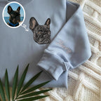 Custom Pet Portrait Embroidered Sweatshirt, Dog Memorial Gift