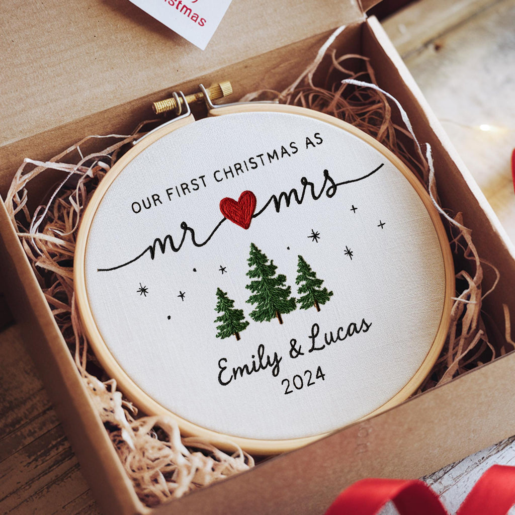 Babys First Christmas Ornament, New Baby Gift, Custom Ornament Keepsake, Personalized Embroidered Ornament for Baby Girls First Christmas 7