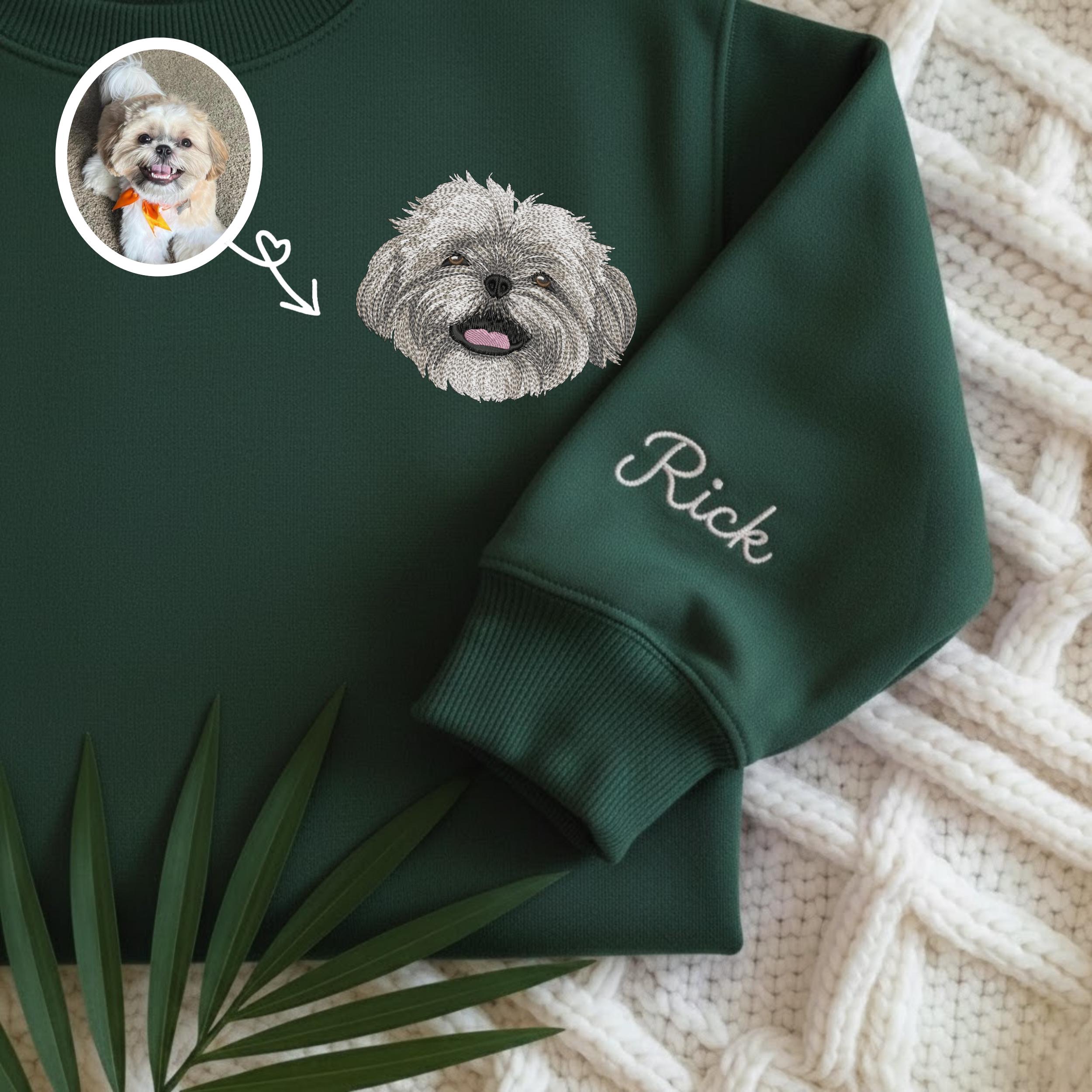 Custom German Shepherd Embroidered Sweatshirt, Personalized Dog Memorial Gift