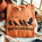 Vintage Raven Sweatshirt: Dark Academia Witchy Crow Gift