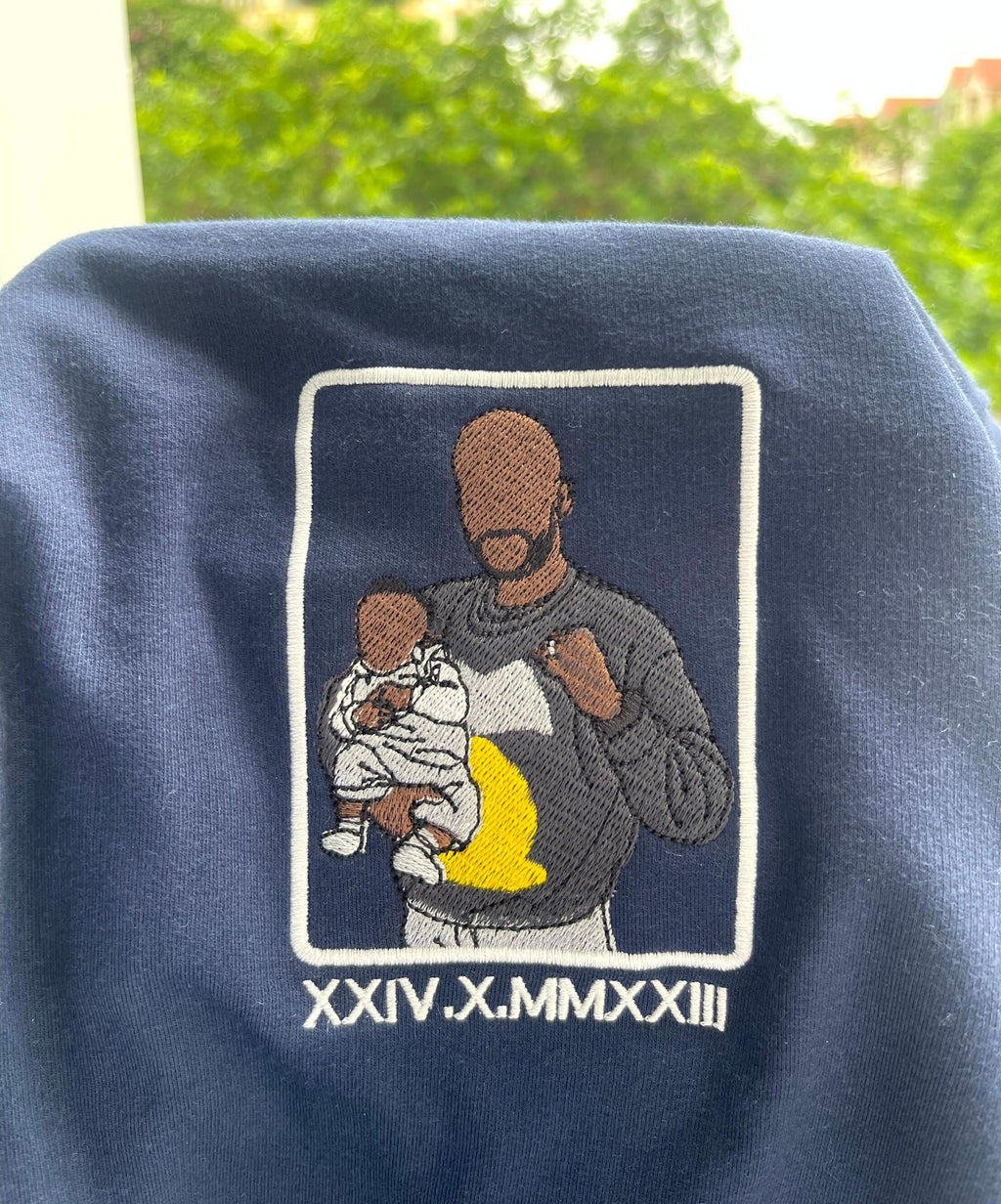 Embroidered sweatshirt,Personalized photo shirt, Custom embroidered photo shirt, custom photo embroidered shirt