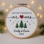 Babys First Christmas Ornament, New Baby Gift, Custom Ornament Keepsake, Personalized Embroidered Ornament for Baby Girls First Christmas 7