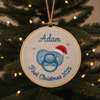 Personalized Baby's First Christmas Train Hand Embroidered Ornament, Handmade Holiday Decor, 2025 Gift for New Baby,Custom Christmas Gift